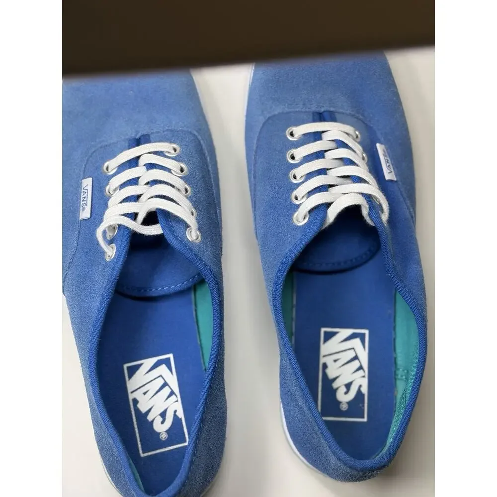 VANS Blue Suede Low Top Lace-Up Sneakers Men's US 6.5 Rubber Sole